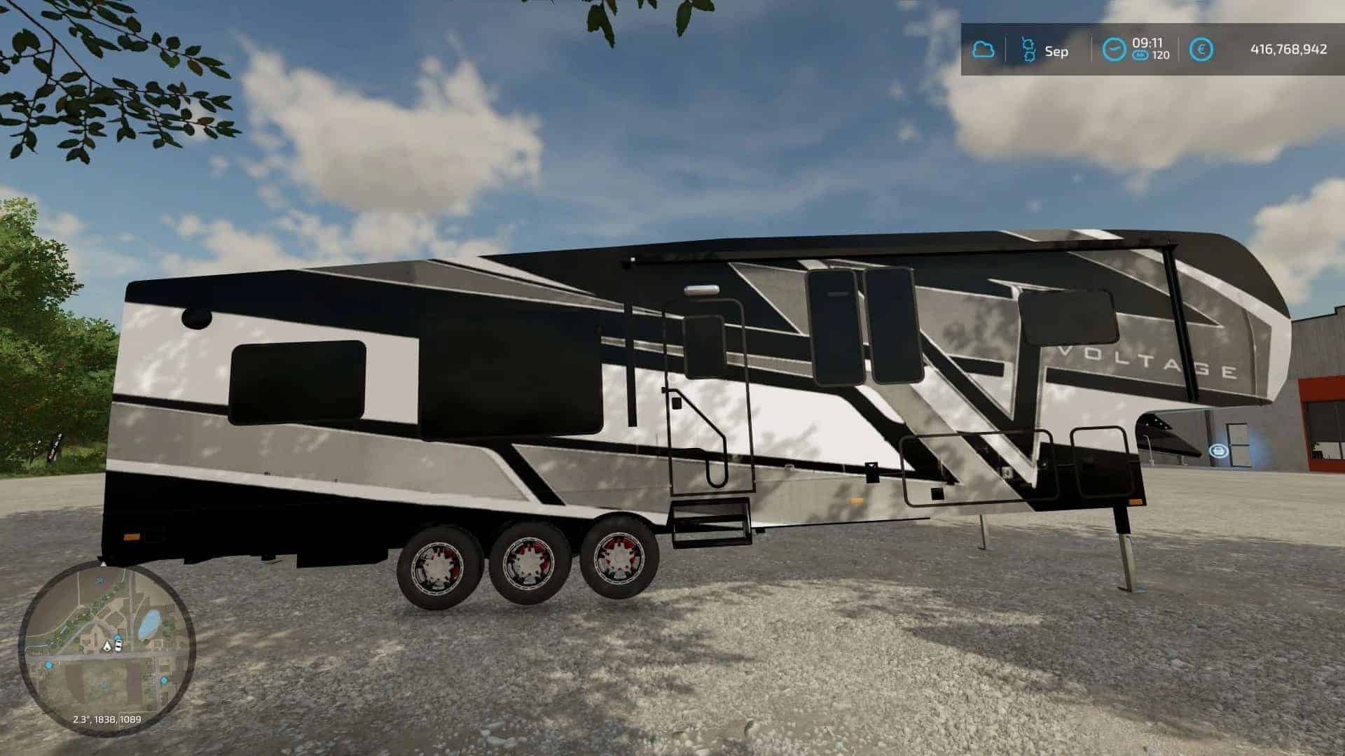 Voltage 5th Wheel Toy Hauler Camper v1.0.0.0 FS22 Mod Download