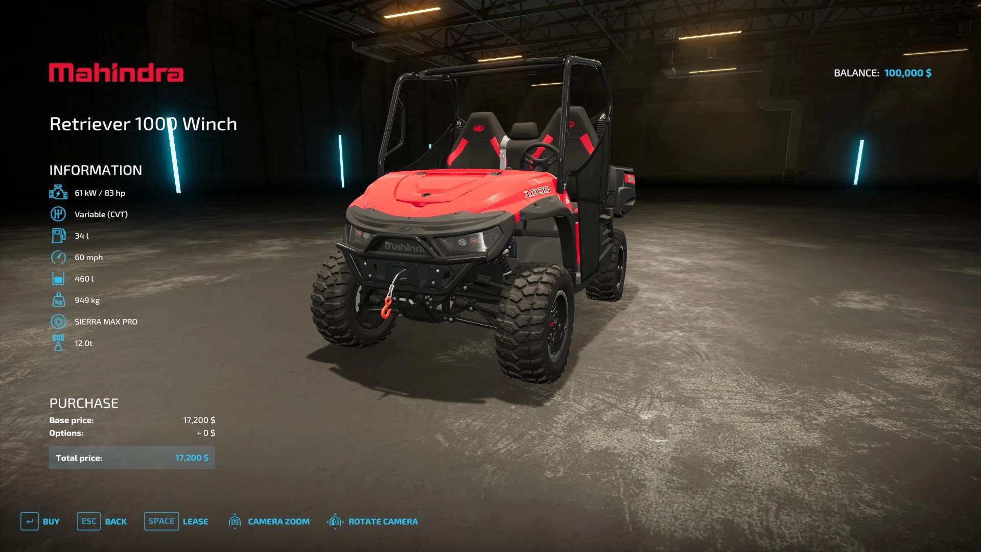 Mahindra Retriever 1000 Winch v1.0 FS22 Mod Download