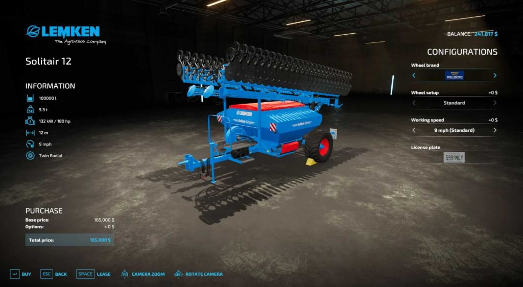 LEMKEN Solitair 12 Seeder Modded v1.0